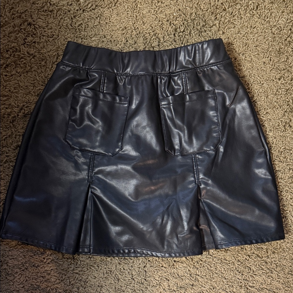 Girls SO Black Faux Leather Skirt